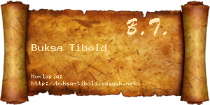 Buksa Tibold névjegykártya